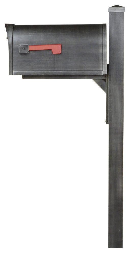 Classic Curbside Mailbox and Wellington Post Smooth, Swedish Silver