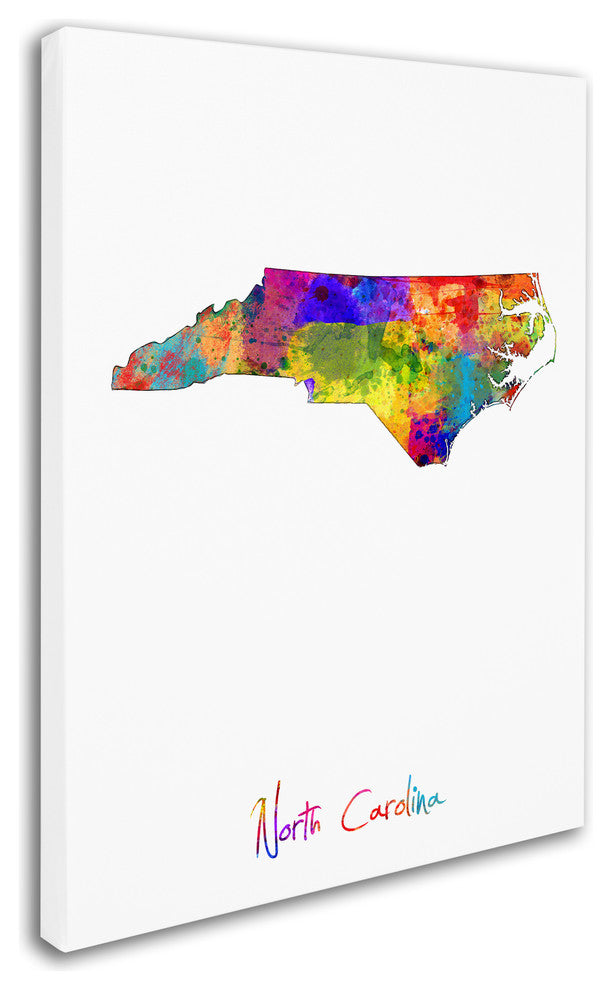 "North Carolina Map" Canvas Art by Michael Tompsett