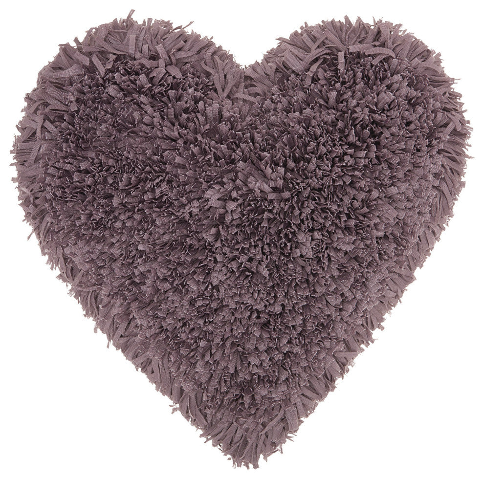 Heart Shaped Lavendar Shag Accent Pillow