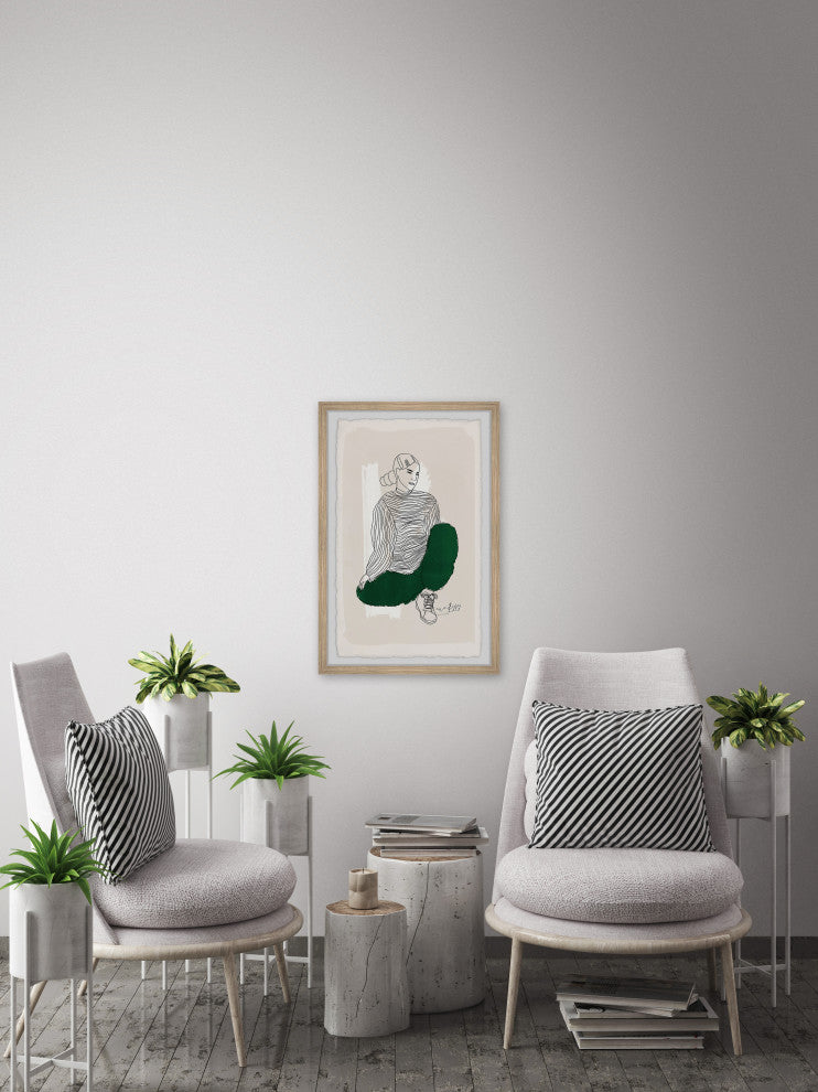 "Strong Woman Stay Young" Framed Painting Print, 12x18