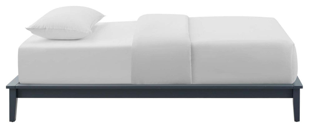Gray Lodge Twin Wood Platform Bed Frame