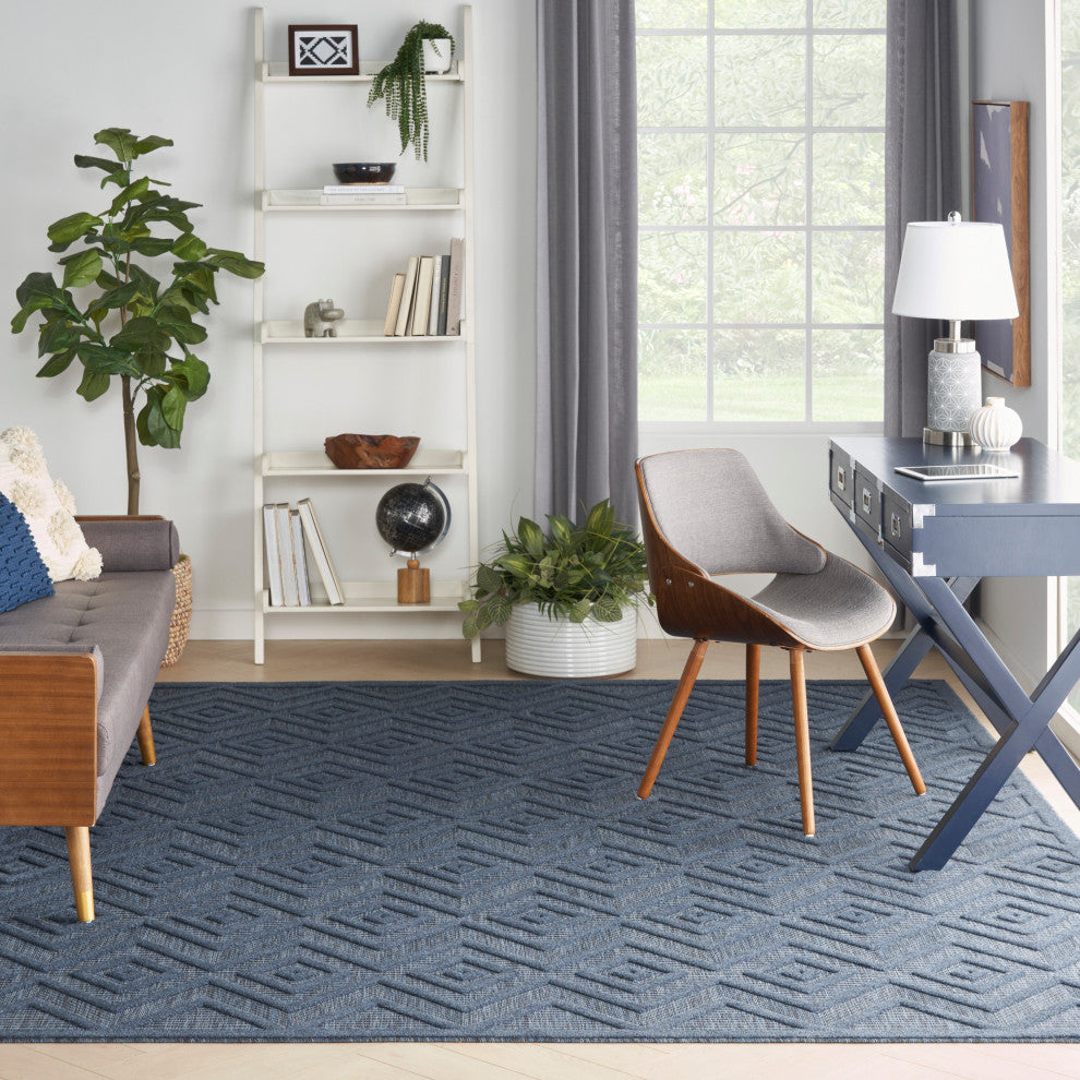 Nourison Versatile 7' x 10' Navy Blue Modern Area Rug