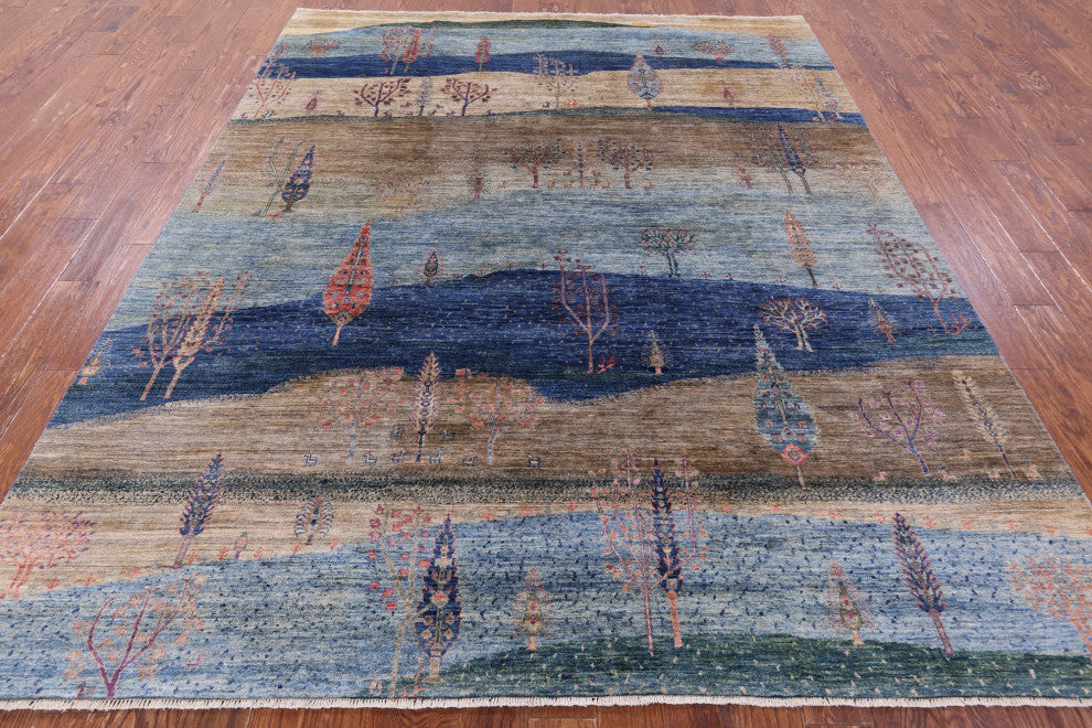 8' 1" X 10' 0" Tribal Persian Gabbeh Handmade Wool Rug Q9718