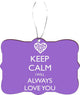 Keep Calm I Will Love You on Violet Design Rectangle Christmas Tree Ornament