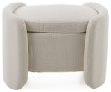 Modrest Erin Modern Cream Fabric Storage Ottoman