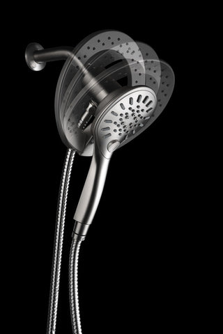 Valkrie 3-Spray Dual Wall Mount Fixed and Handheld Shower Head, Brushed Nickel