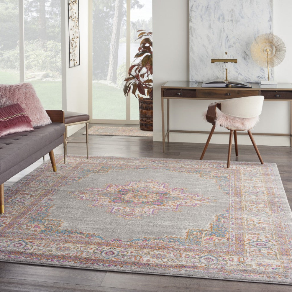 8' X 10' Gray Power Loom Area Rug
