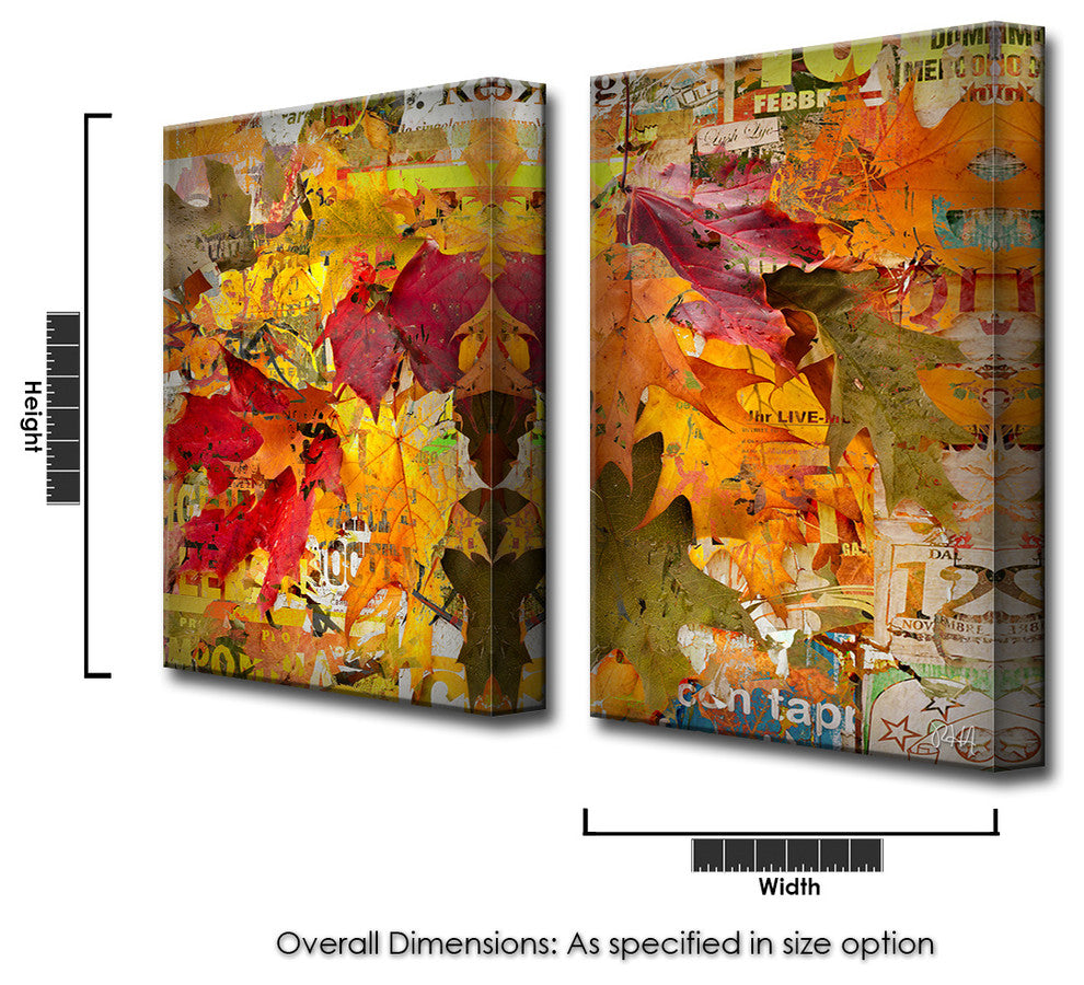 Fall Ink XVI, Canvas Wall Art 2-Piece Canvas Art Set, 20"