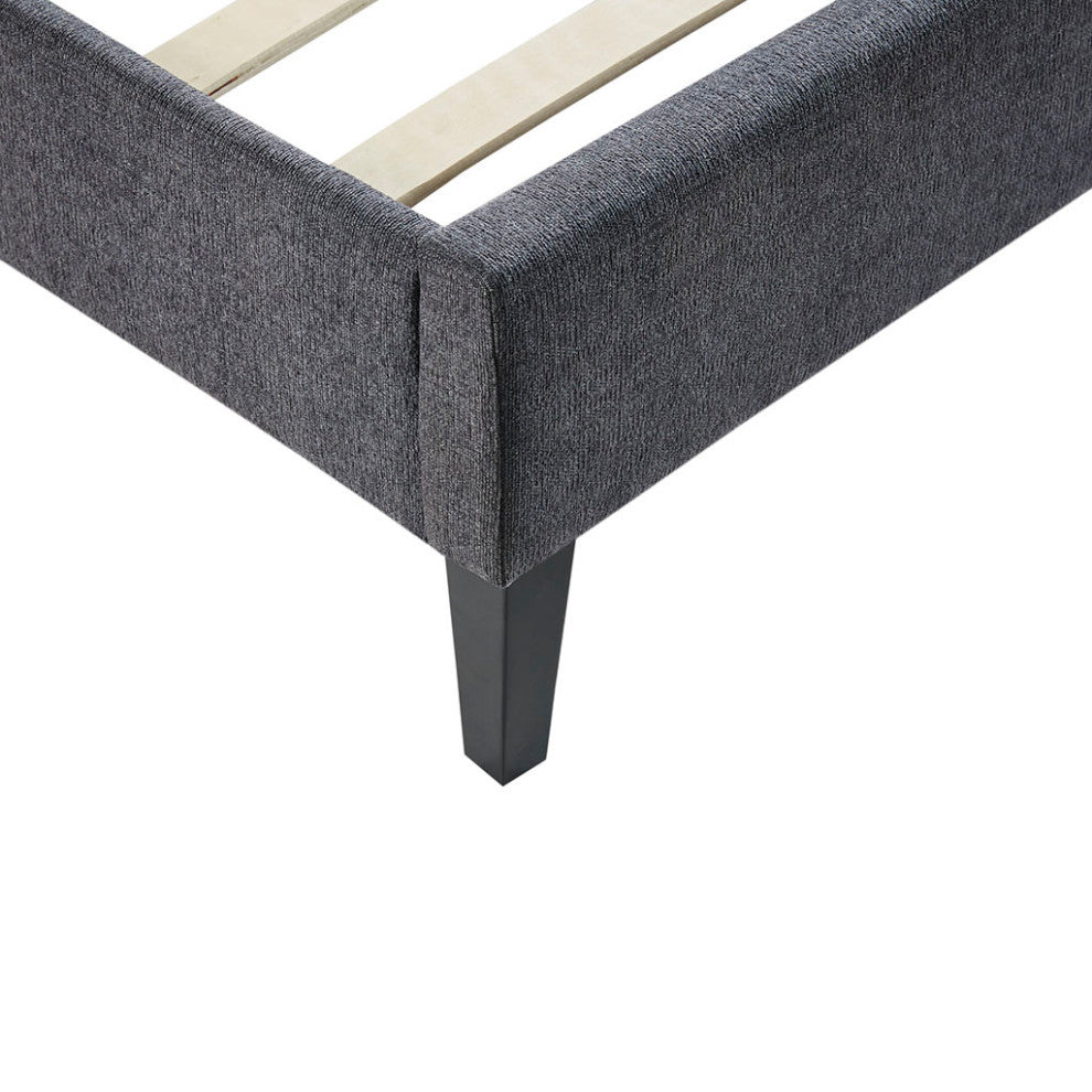 510 Design Rowen Diamond Tufted Upholstered Bed Frame, Grey, King