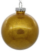 Clear Ornament With Glitter Interior , Antique Gold, 6"