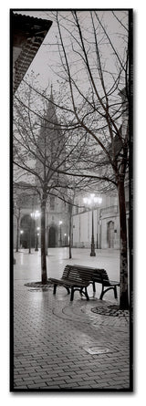 Alan Blaustein 'Oviedo Cathedral y Bancs' Canvas Art, 10x32