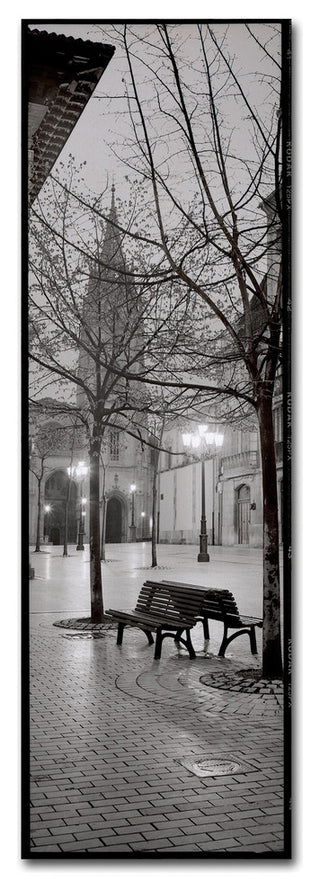 Alan Blaustein 'Oviedo Cathedral y Bancs' Canvas Art, 10x32