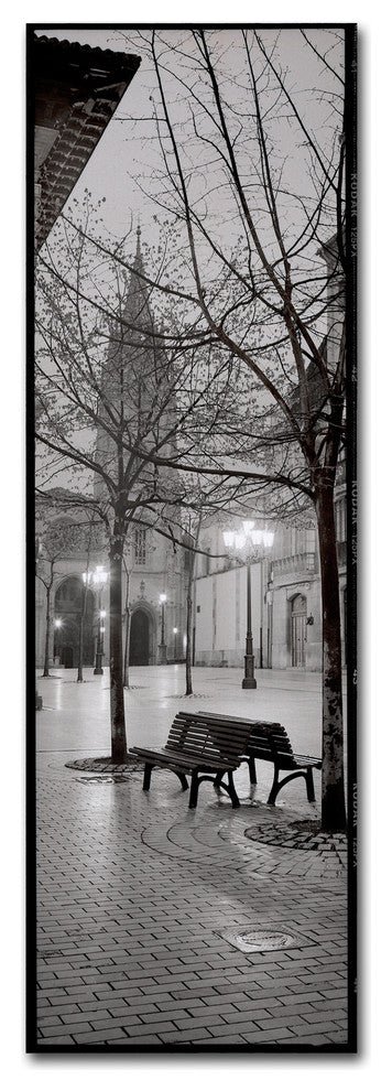 Alan Blaustein 'Oviedo Cathedral y Bancs' Canvas Art, 10x32