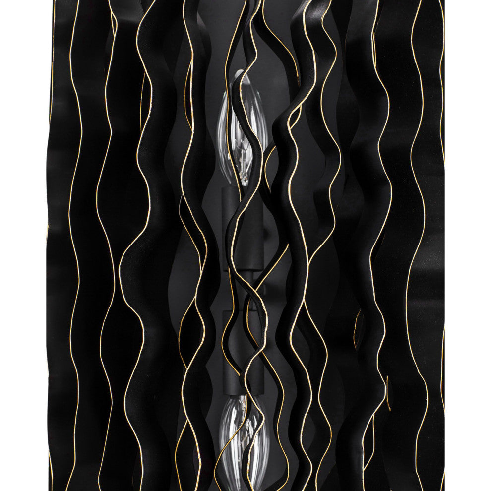 Estela 2-Lt Sconce - Matte Black/French Gold