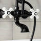 AE559T0 7" Wall Mount Tub Faucet With Hand Shower, Matte Black
