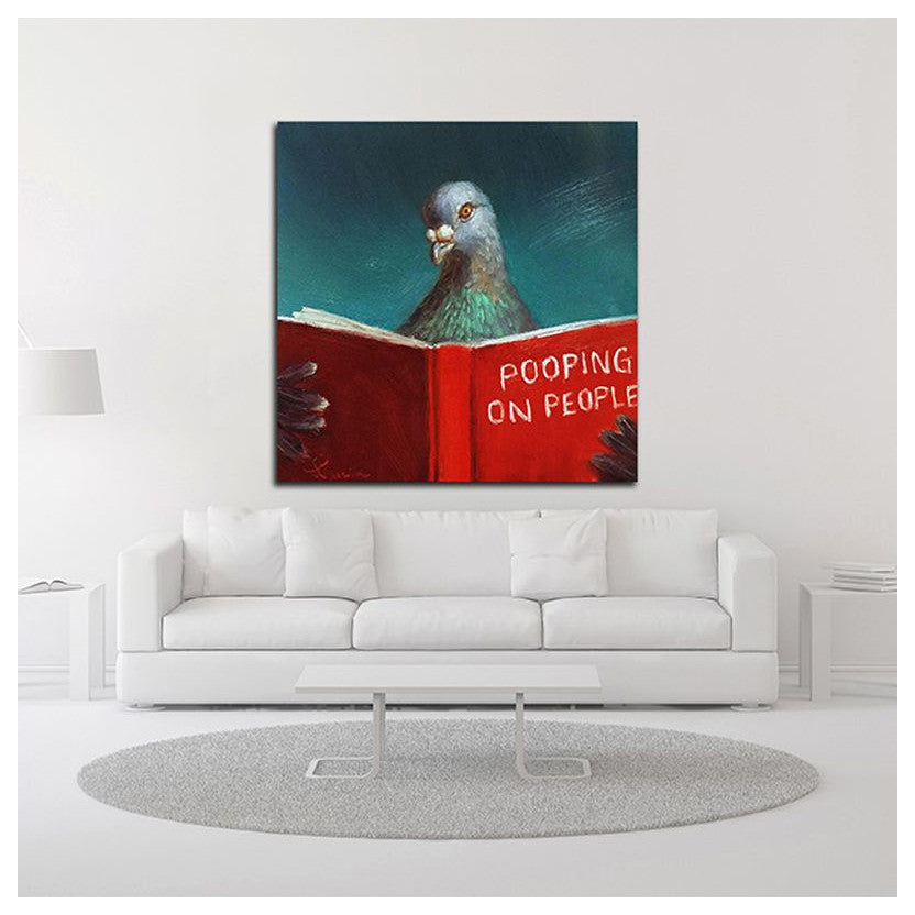"Pooping on People" by Lucia Heffernan, Print on Canvas, 24"x24"