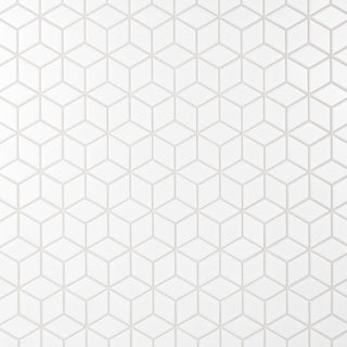 Metro Rhombus Mosaic Floor and Wall Tile, Matte White
