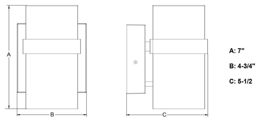 Vaxcel Lighting T0660 Lavage 7" Tall Wall Sconce - Textured Black