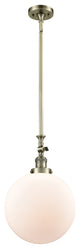 Beacon Mini Pendant, Antique Brass, Matte White