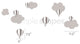 Hot air balloon With Clouds, Color Scheme A