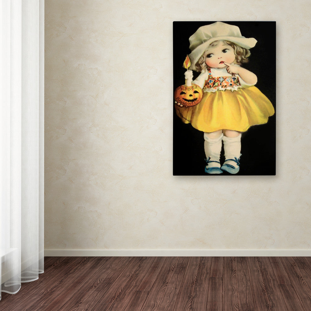"Joyful Halloween Yellow Dress" by Vintage Apple Collection, Canvas Art