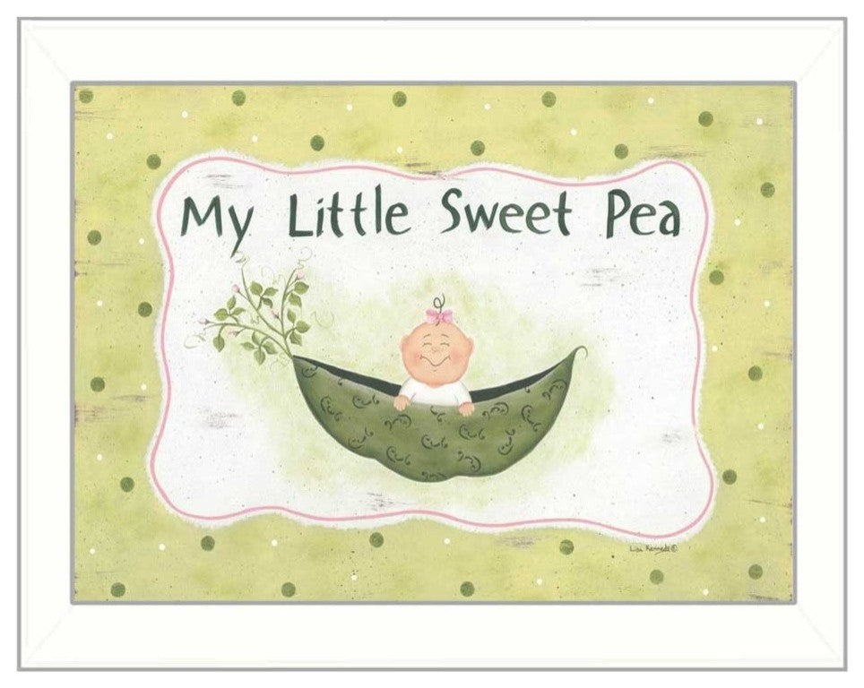 "My Little Sweet Pea" By Lisa Kennedy, Printed Wall Art, White Frame