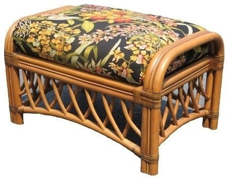 Montego Bay Ottoman, Cinnamon, Kanvastex White Fabric