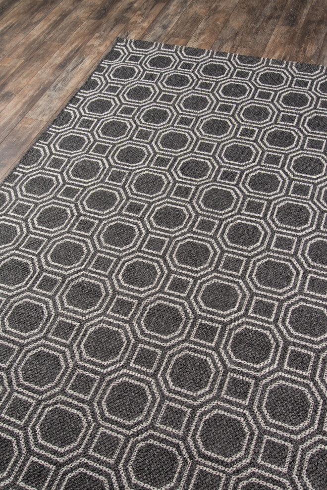 Erin Gates by Momeni Downeast Camden Charcoal Indoor Outdoor Rug 2'x3'