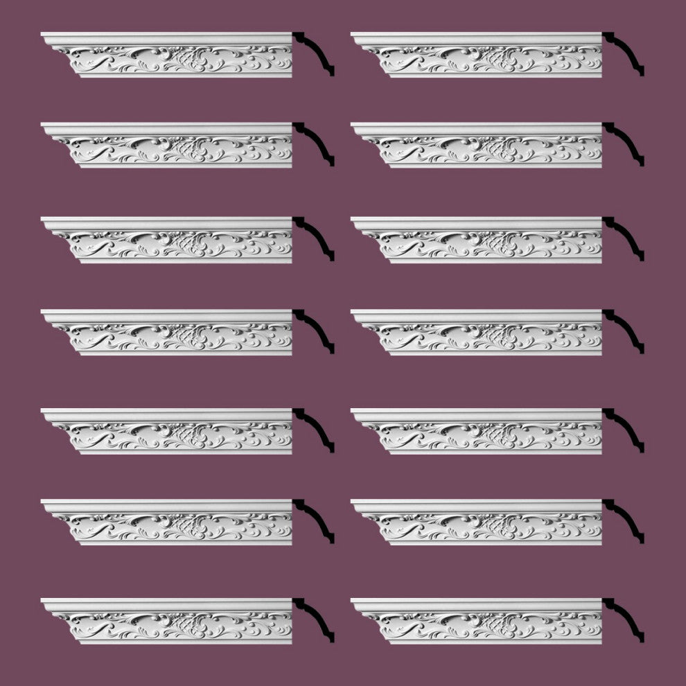 Ornate Cornice White Urethane  94" L  |