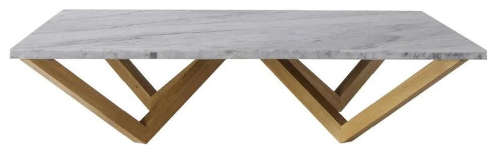 Sonder Living Floating Marble Square Coffee Table | 50"