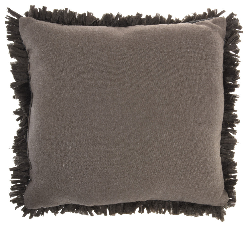 Mina Victory DL660 Throw Pillow, Charcoal, 17"x17"