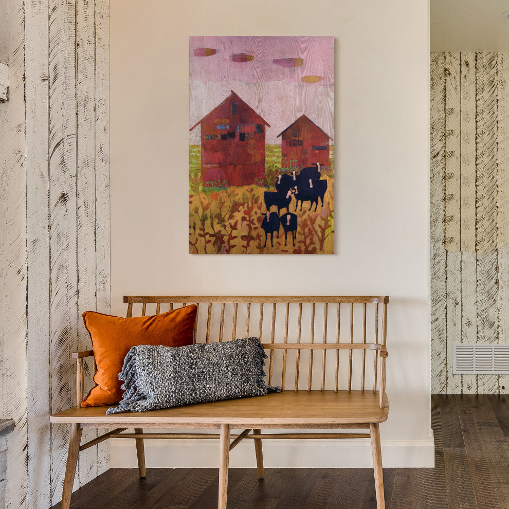 "Orland Barnyard" Fine Giclee Printed on Hand Finished Ash Wood Wall Art