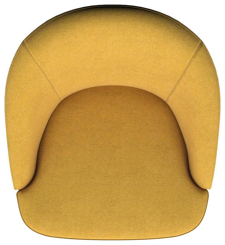 Upholstered Barrel Accent Swivel Chair, Yellow