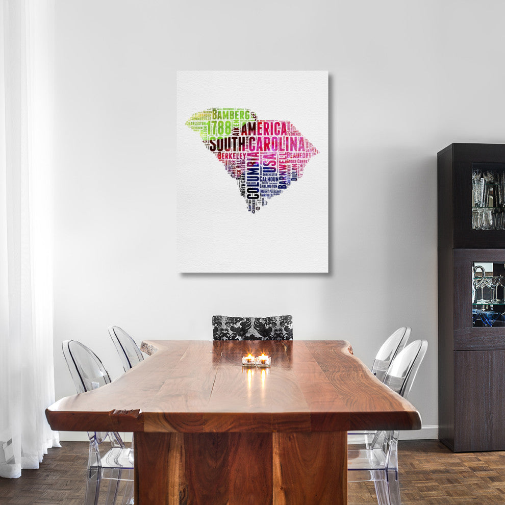 "South Carolina Watercolor Word Cloud" Fine Art Print