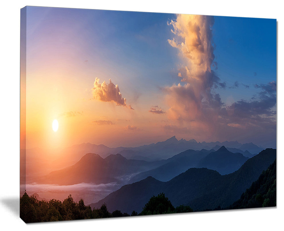"Dark Cloudy Sky Above Mountains" Landscape Photo Wall Art, 20"x12"