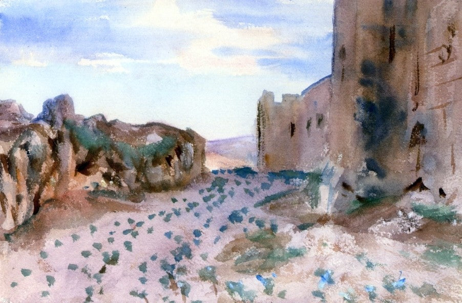 John Singer Sargent Fortress Roads and Rocks, 18"x27" Wall Decal