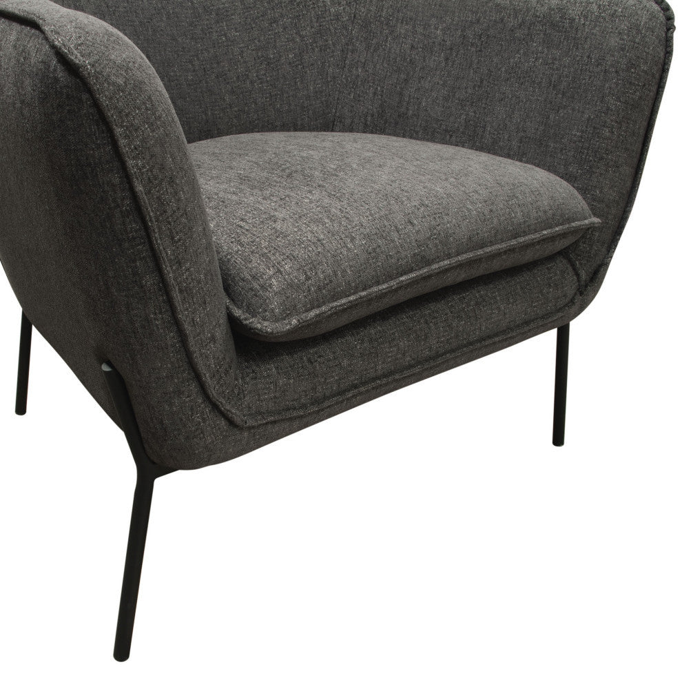 Status Accent Chair, Grey Fabric With Metal Leg by Diamond Sofa