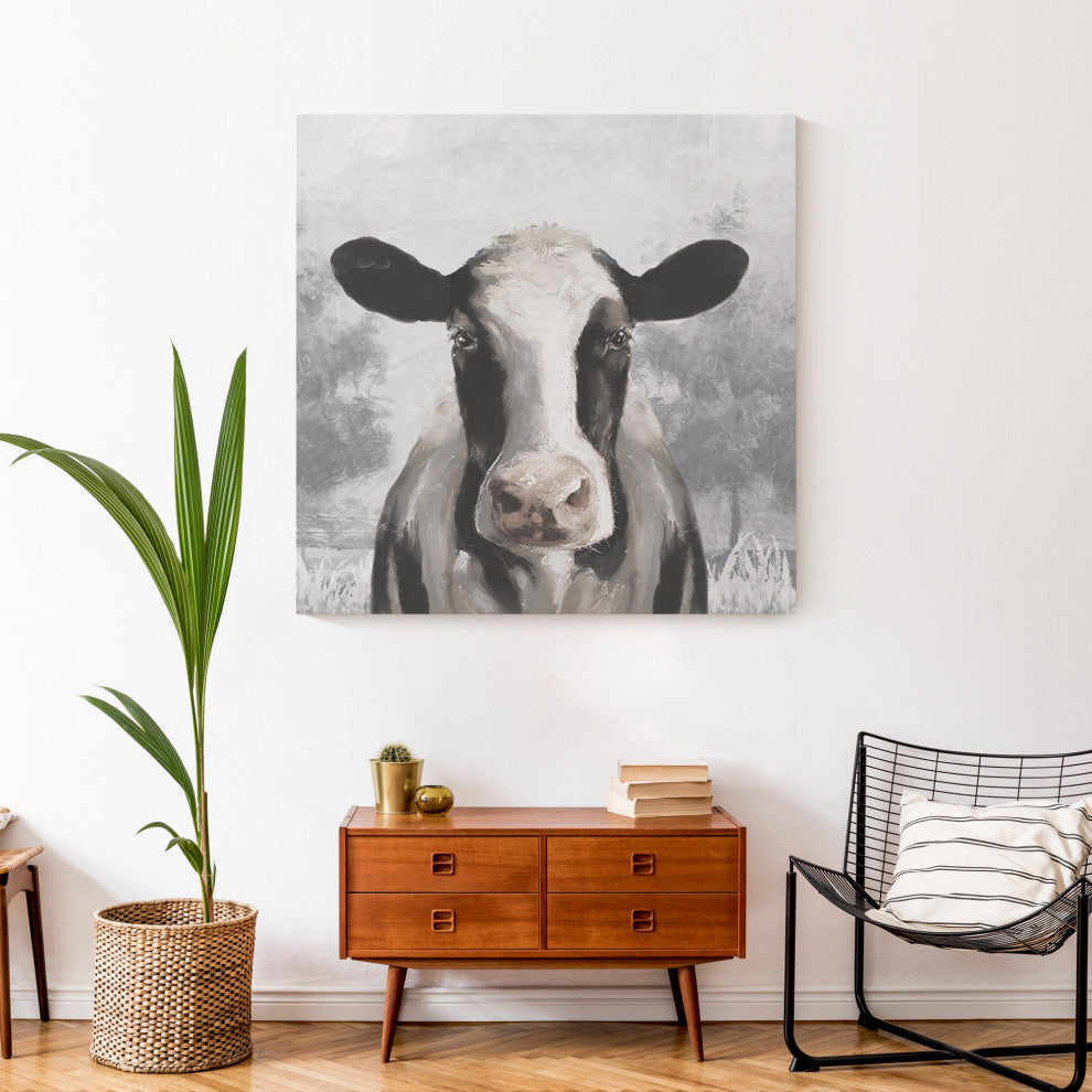 Sophisticated Cow 36 x 36 Canvas Wall Art