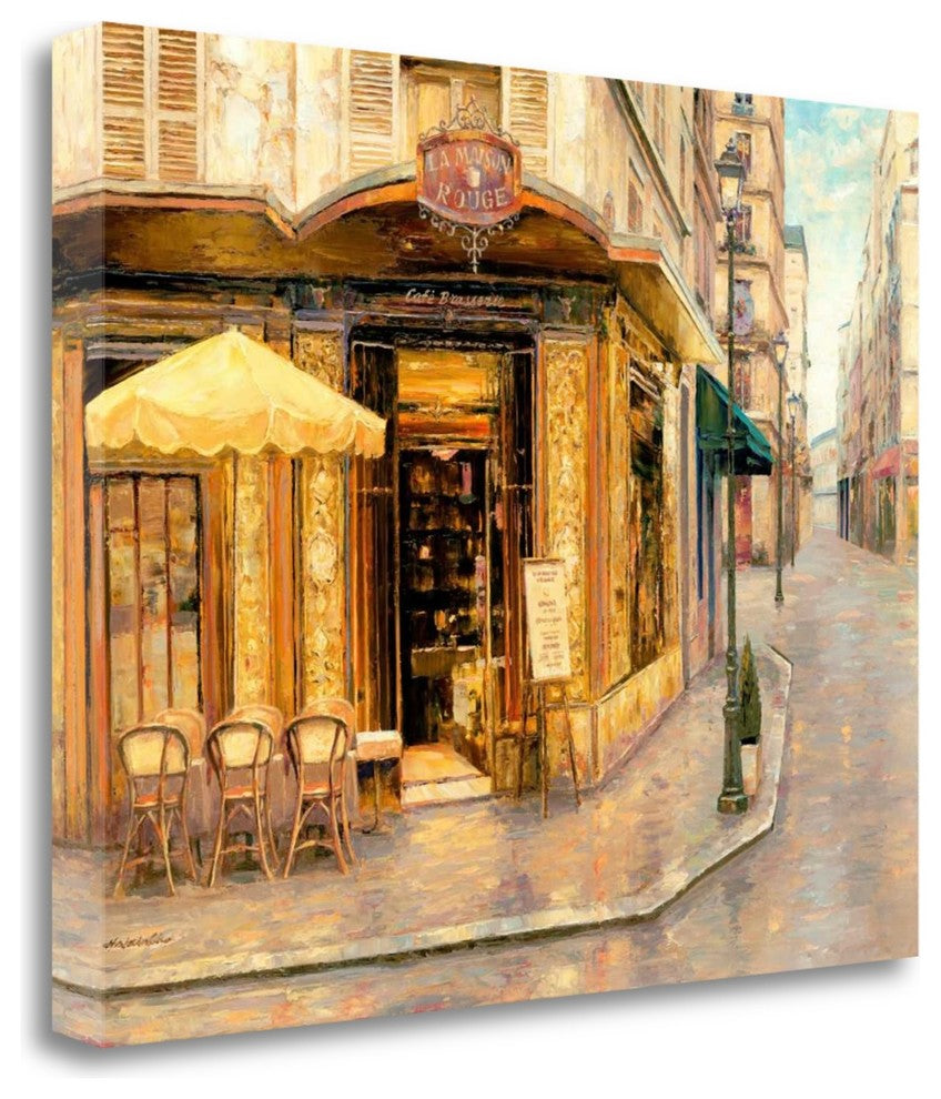 "Red House Cafe" By Haixia Liu, Giclee Print on Gallery Wrap Canvas