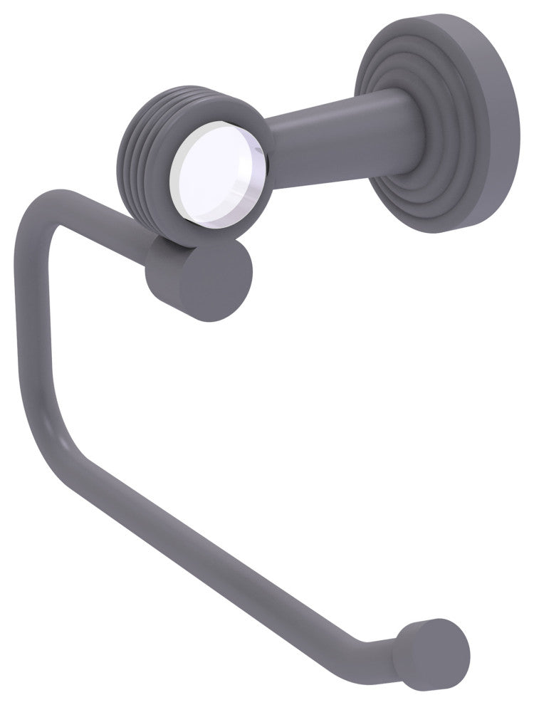 Pacific Beach Euro Style Groovy Accent Toilet Tissue Holder, Matte Gray