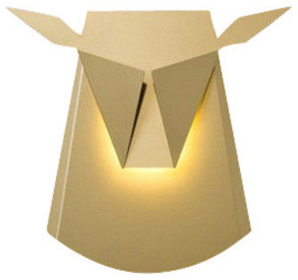 Gold Aluminium Deer Head LED Light Fixture, Cord Electricity
