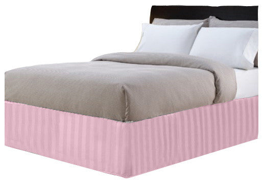 Lasin Hotel Collection 100% Cotton Bed Skirt, Pink, King
