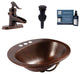 Seville Aged Copper 20" Oval Drop-In Bath Sink with Ashfield Faucet Kit