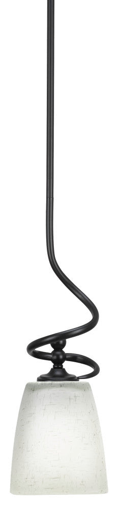 Capri Stem Mini Pendant In Matte Black Finish With 4.5" White Muslin Glass