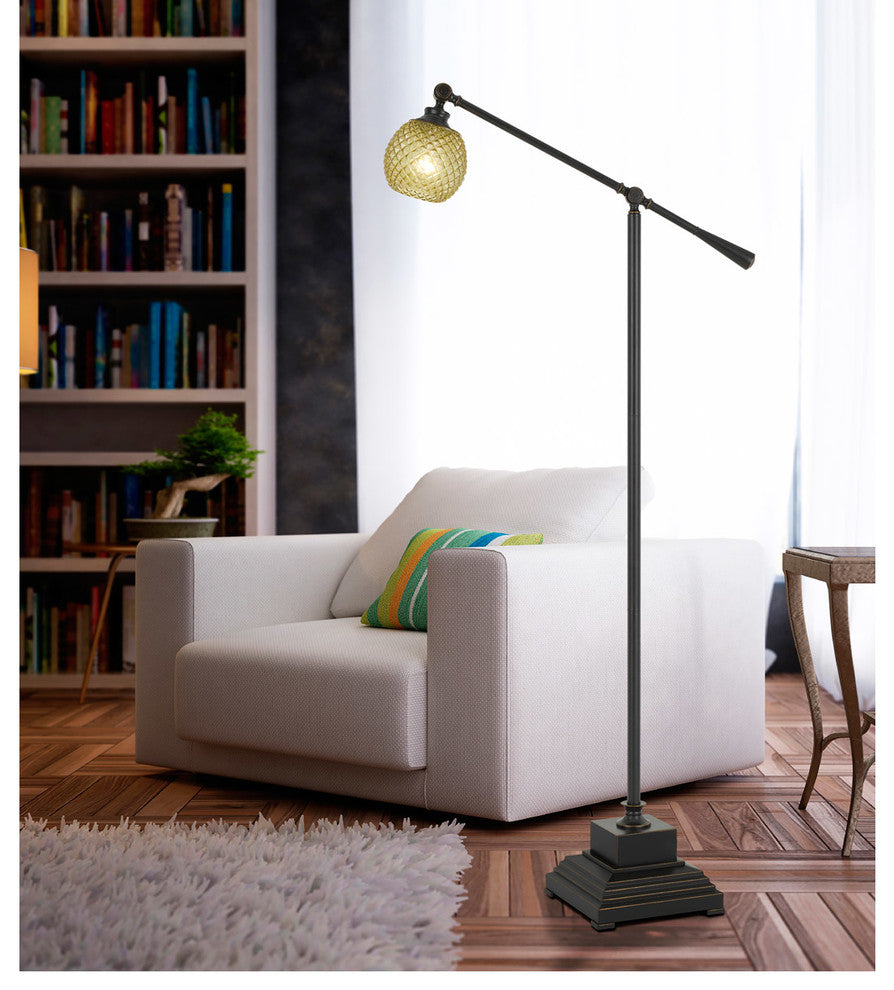 60W Brandon Metal Floor Lamp With Glass Shade