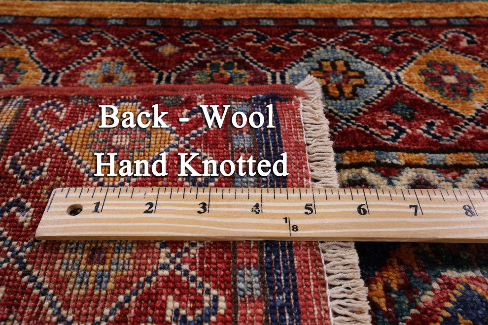 4' 0" X 5' 10" Khorjin Super Kazak Handmade Wool Rug Q9770