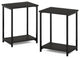 Furinno Simplistic Industrial Metal Frame End Table 2-Pack Espresso
