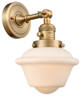 Small Oxford 1-Light Sconce, Brushed Brass, Glass: Matte White Cased