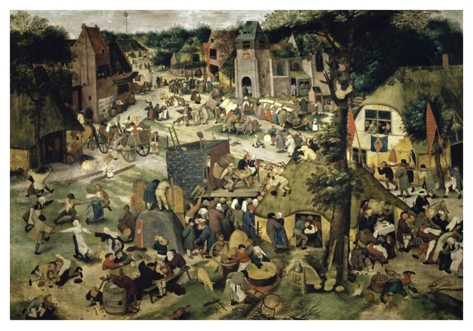 "Village Celebration (I)" Paper Print by Pieter Bruegel the Elder, 24"x17"