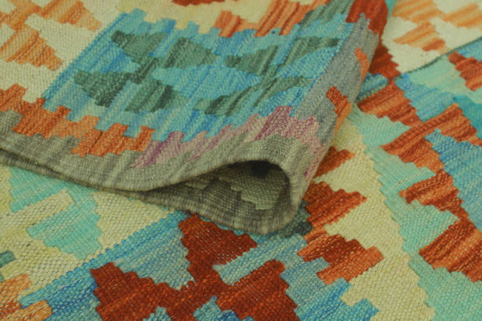 Sangat Kilim Askhat Rust/Gray Rug, 4'0x5'10